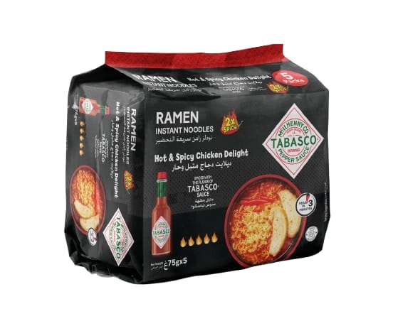 טבסקו® אטריות ראמן אינסטנט חריפות בטעם עוף שחור  375 ג 1/8