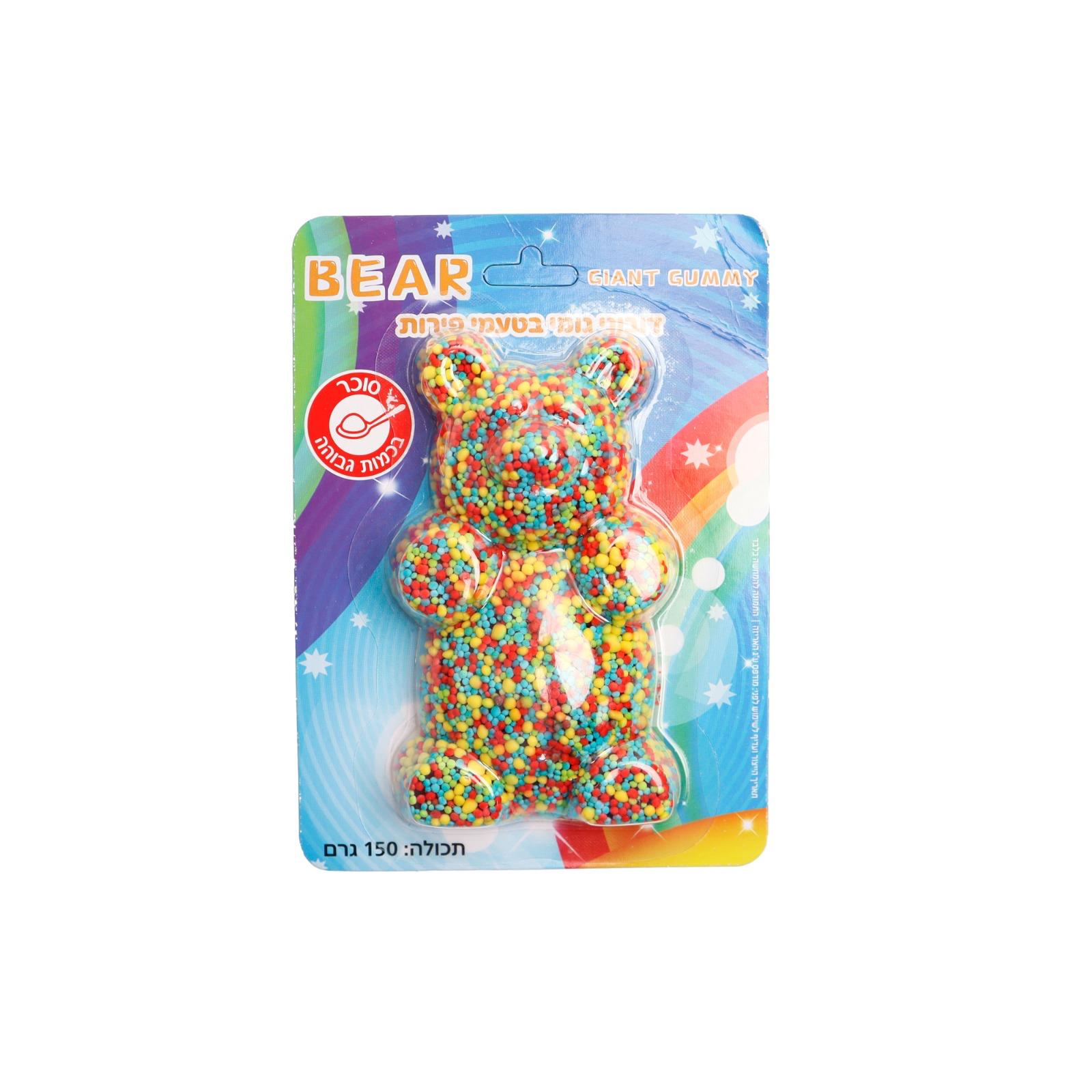 גומי 150ג מצופה בצורת דובי בטעם פירות 24 יח