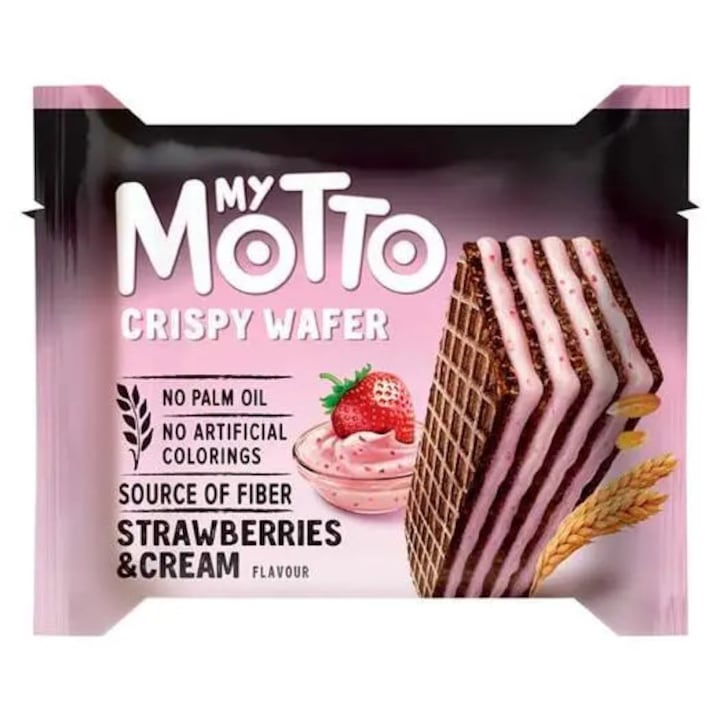 וופל my motto בטעם  קרם תות 30 גרם 20 יח