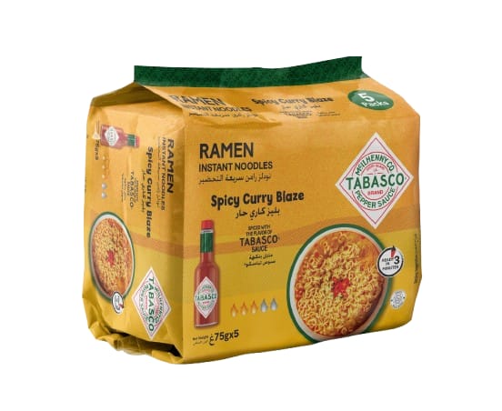 טבסקו® אטריות ראמן אינסטנט חריפות בטעם ספיס קארי צהוב  375 ג 1/8