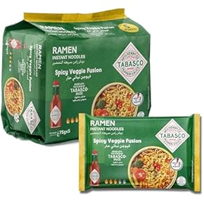 טבסקו® אטריות ראמן אינסטנט חריפות ירקות בטעם  פקנטי ירוק 375 ג 1/8