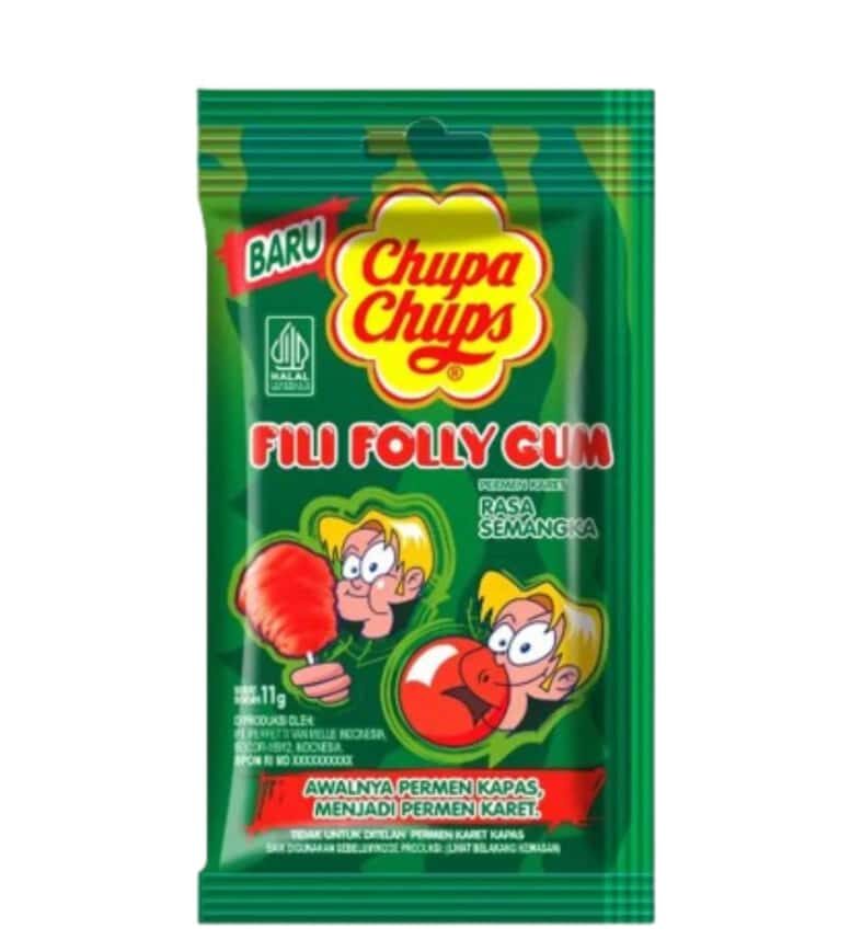 Chupa Chups – שערות סבתא מסטיק בטעם אבטיח 11g  יח 6 ירוק