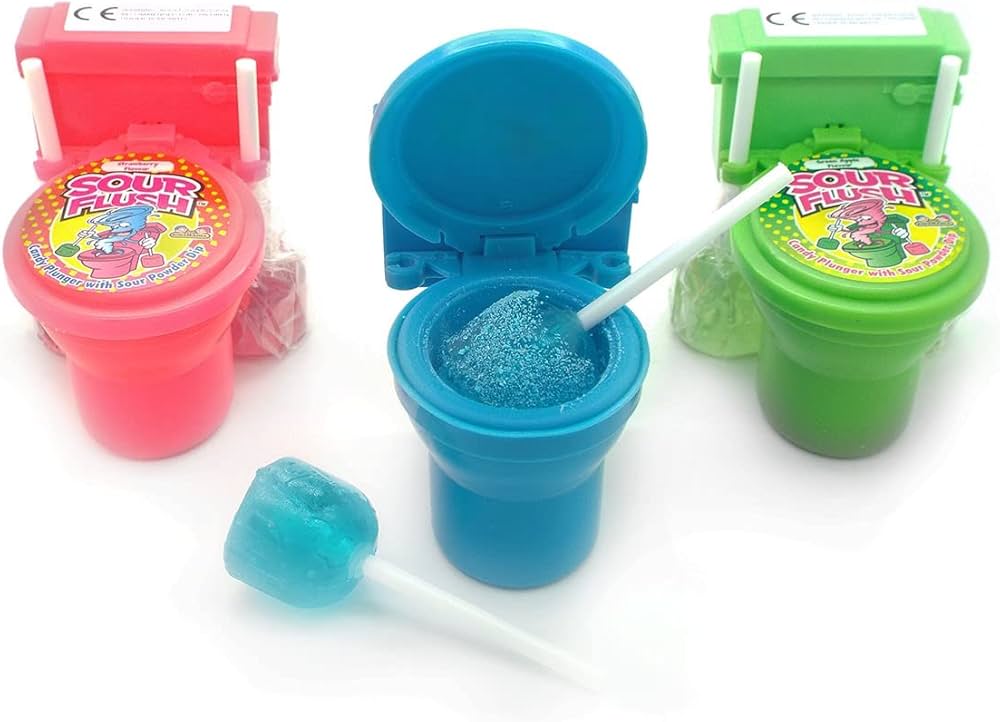 toilet lollipop  סוכריות בתוספת אבקה חמוץ 24 יח