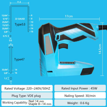 אקדח סיכות מקצועי חשמלי / מסמרים TYPE 53