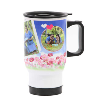 כוס תרמית לבנה עם ידית 