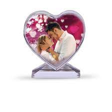 קריסטל לב 10.5X11 כולל מעמד וקופסא מפוארת