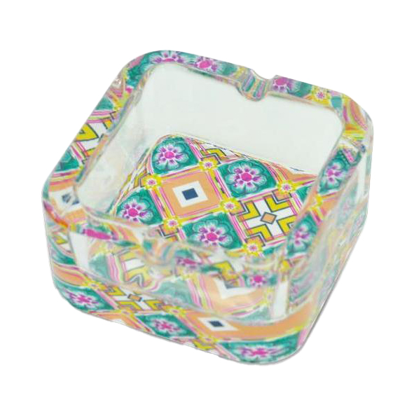 מאפרת קריסטל להדפסה מרובעת 7.5X7.5