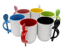 ספל סובלימציה צבעוני עם כפית מינמום 12 יח' 