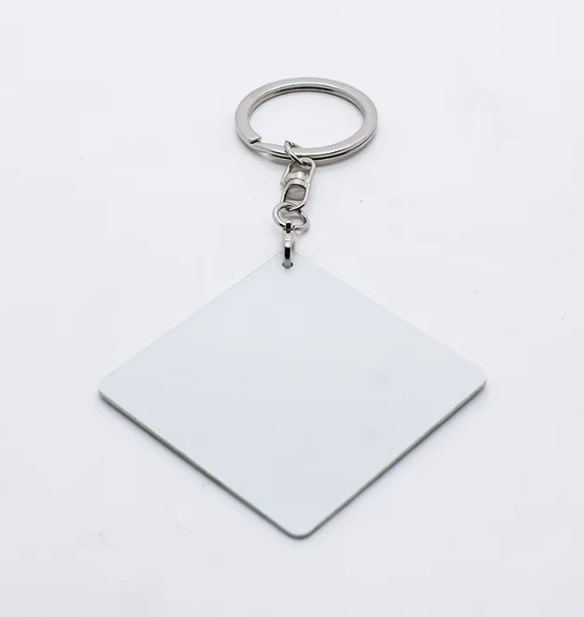 (50 יח') מחזיק מפתחות דו צדדי אלומיניום ריבוע