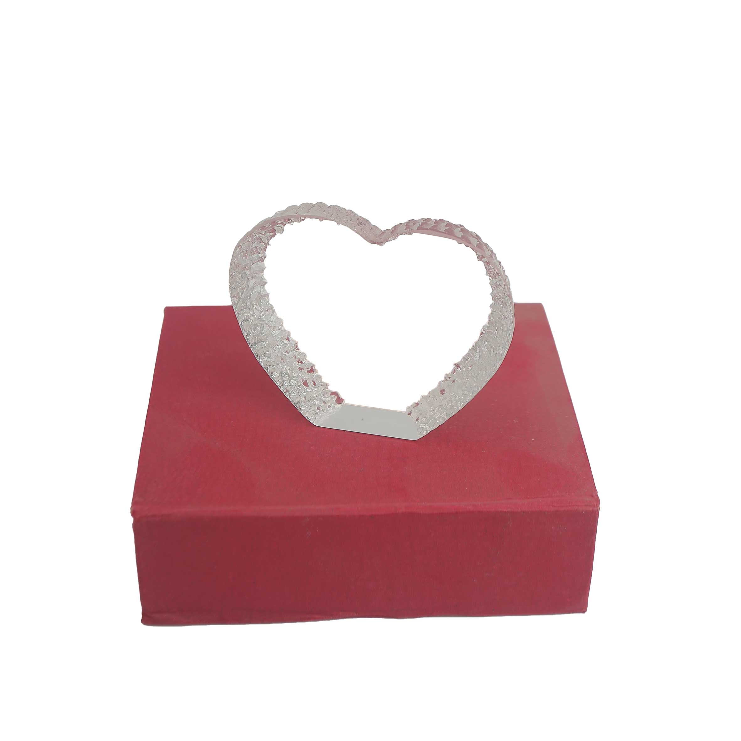 קריסטל לב להדפסת U.V בלבד