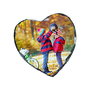 אבן בזלת צורת לב מבריקה 15X15