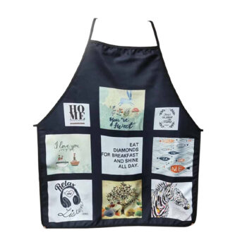 סינר מטבח שחור להדפסת 9 תמ'