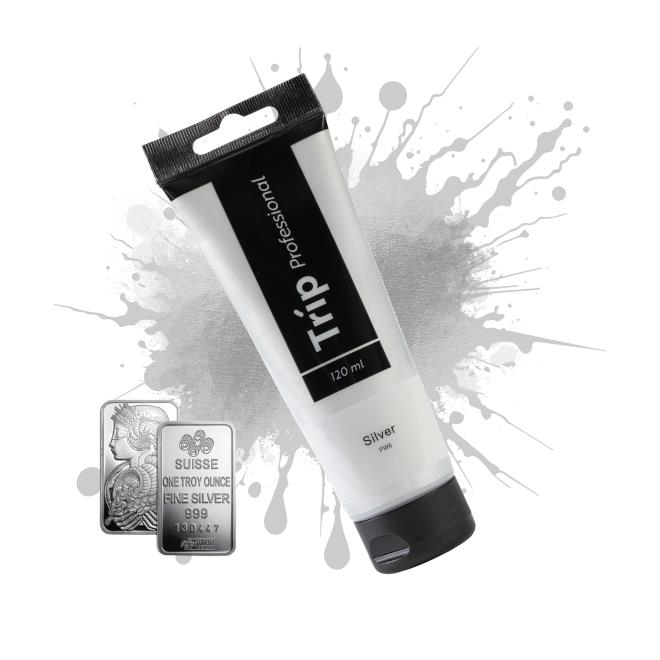 צבע אקריליק 120 מ"ל SILVER