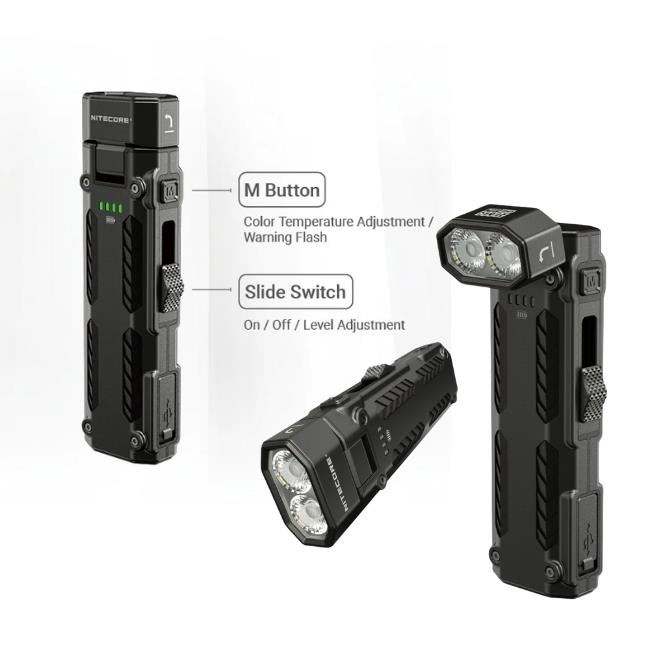 פנס יד זוויתי מגנטי נטען 1600 לומן NITECORE