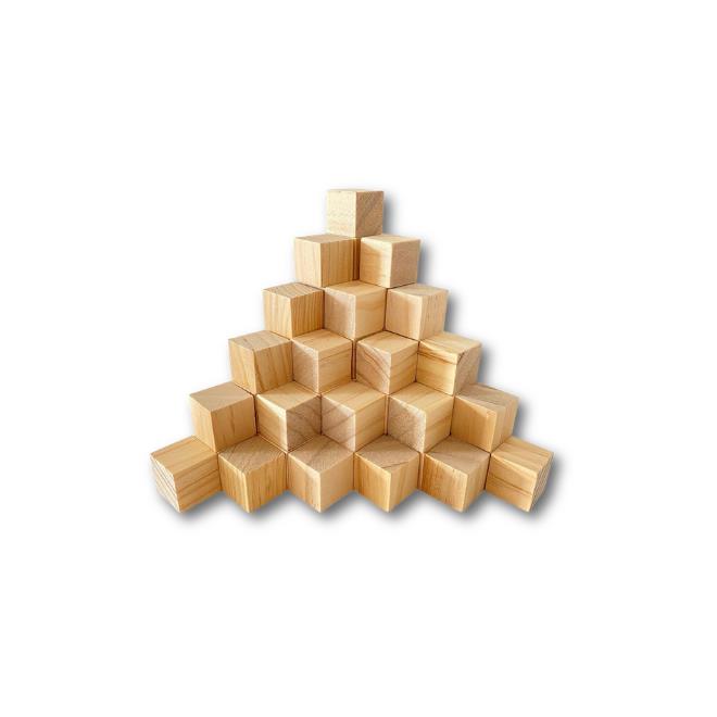 קוביות עץ טבעי 15*15