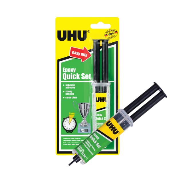צמד מזרקי דבק אפוקסי מהיר בבליסטר UHU