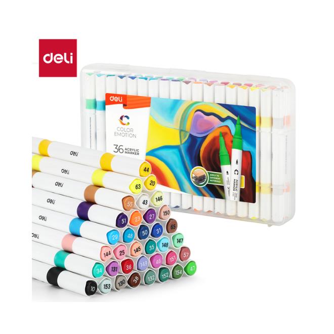 36 טושים אקרילים דו"צ DELI