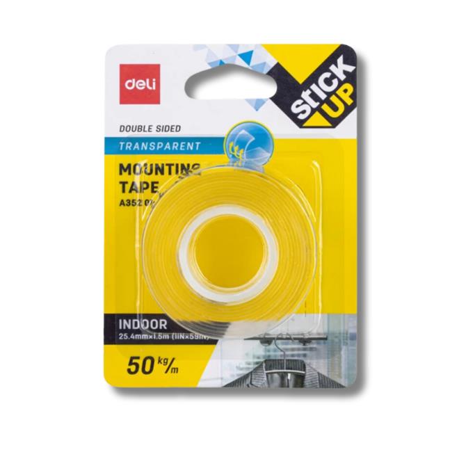 דבק דו צדדי שקוף 1.5 מטר DELI