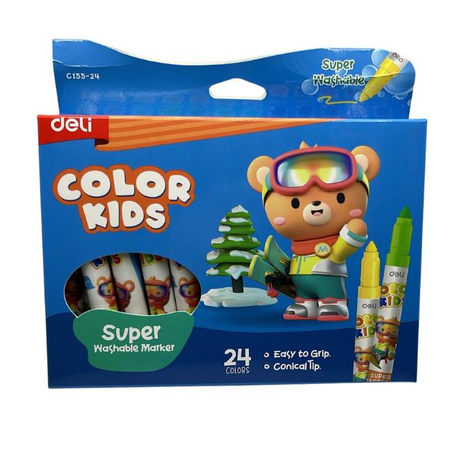 24 טושים סופר רחיצים DELI