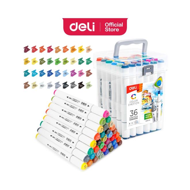 מארז 36 טושים דו צדדים DELI