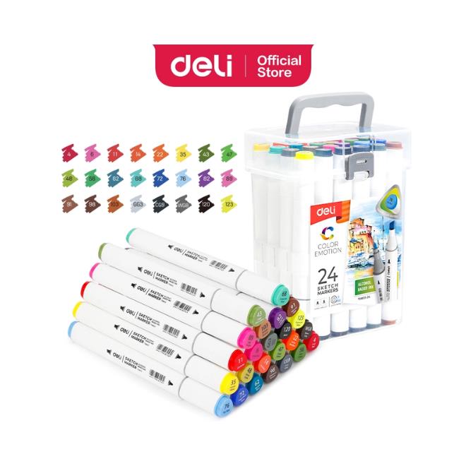 מארז 24 טושים דו צדדים DELI