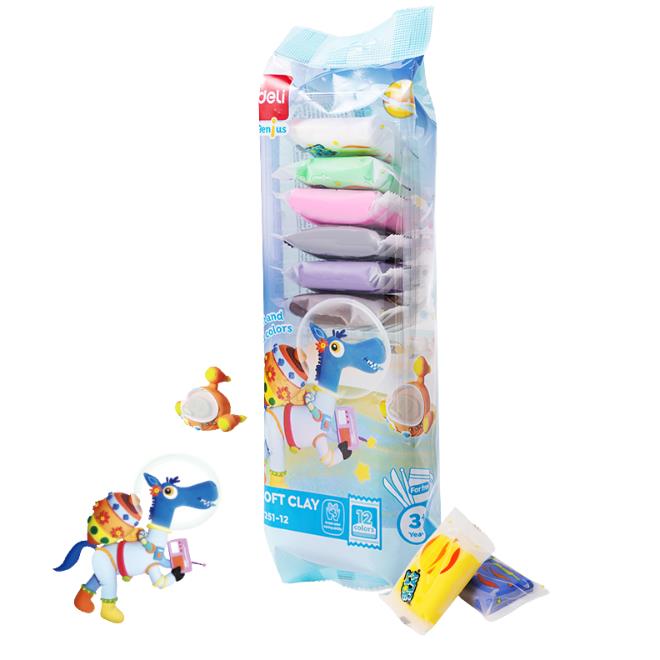 קליי חימר רך 12 צבעים DELI