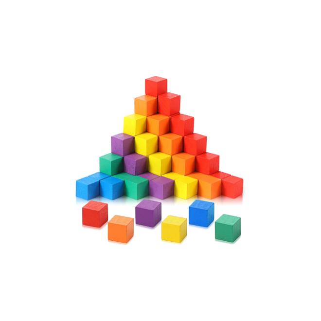 קוביות עץ צבעוניים 15*15