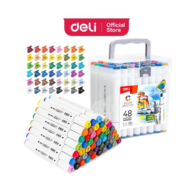 מארז 48 טושים דו צדדים DELI