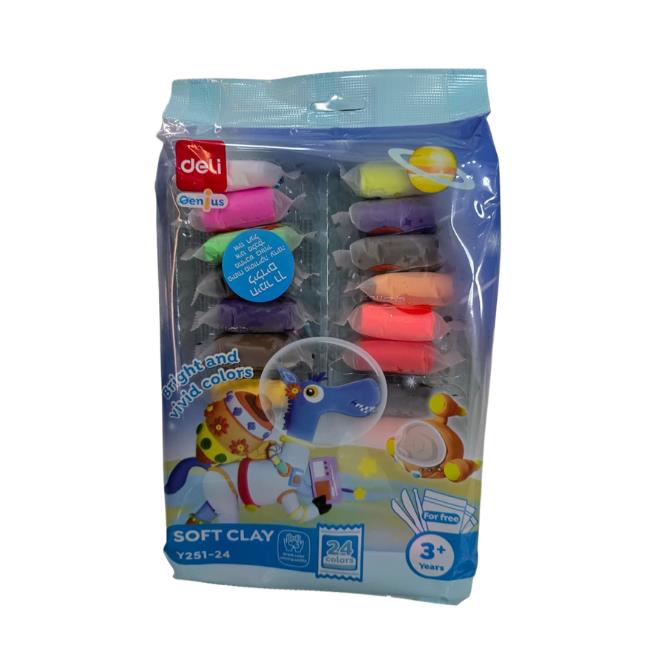 קליי חימר רך 24 צבעים DELI