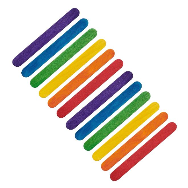 מקלות ארטיק צבעוניים 114 מ"מ 