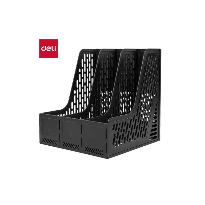 משולש קטלוגי מתקפל 3 תאים שחור DELI E9843