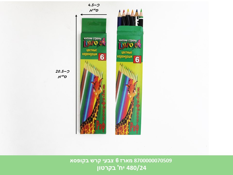 מארז 6 צבעי קרש בקופסא (8700000070509) (480/24) (ART)