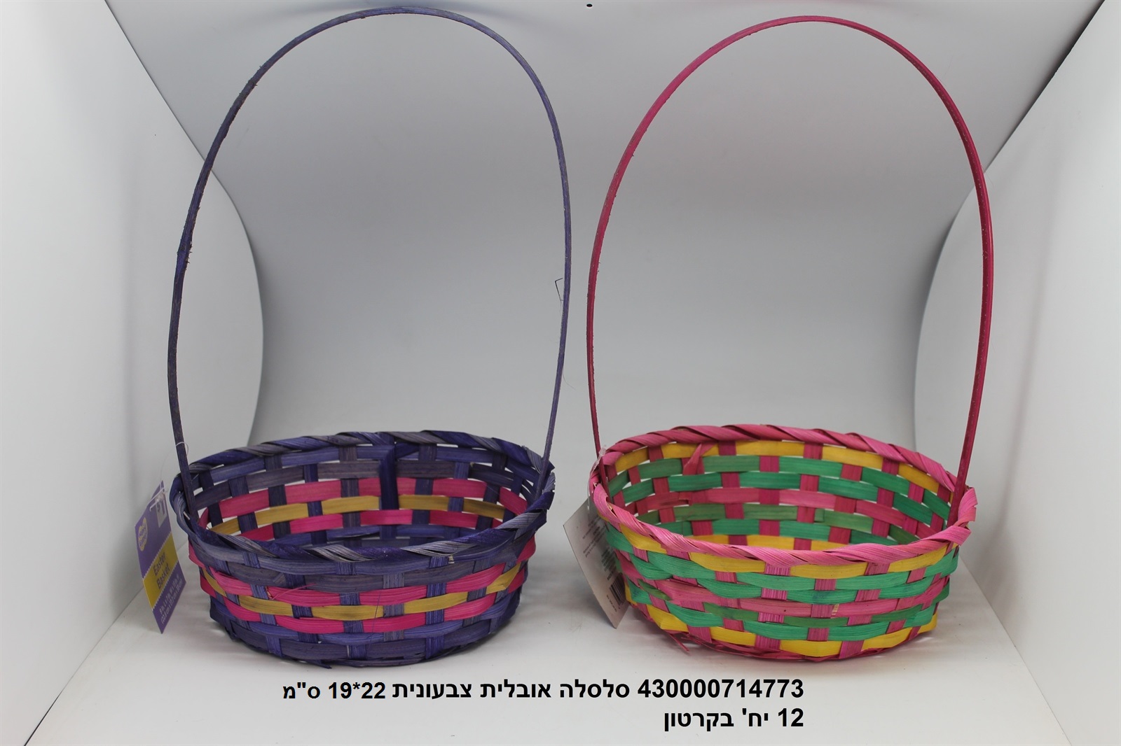 סלסלה אובלית צבעונית