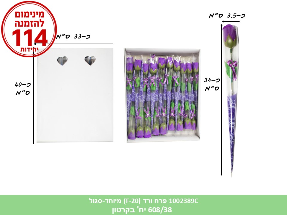 פרח ורד (F-20) מיוחד - סגול (608/38) (ARIZOT)