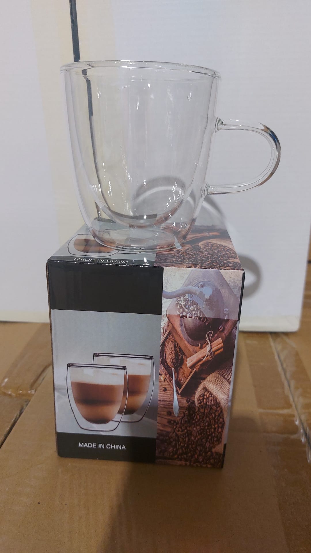 ז. ספל זכוכית כפולה 250 מ"ל בקופסא (ללא ברקוד) (קרטון סגור בלבד!!) (84)