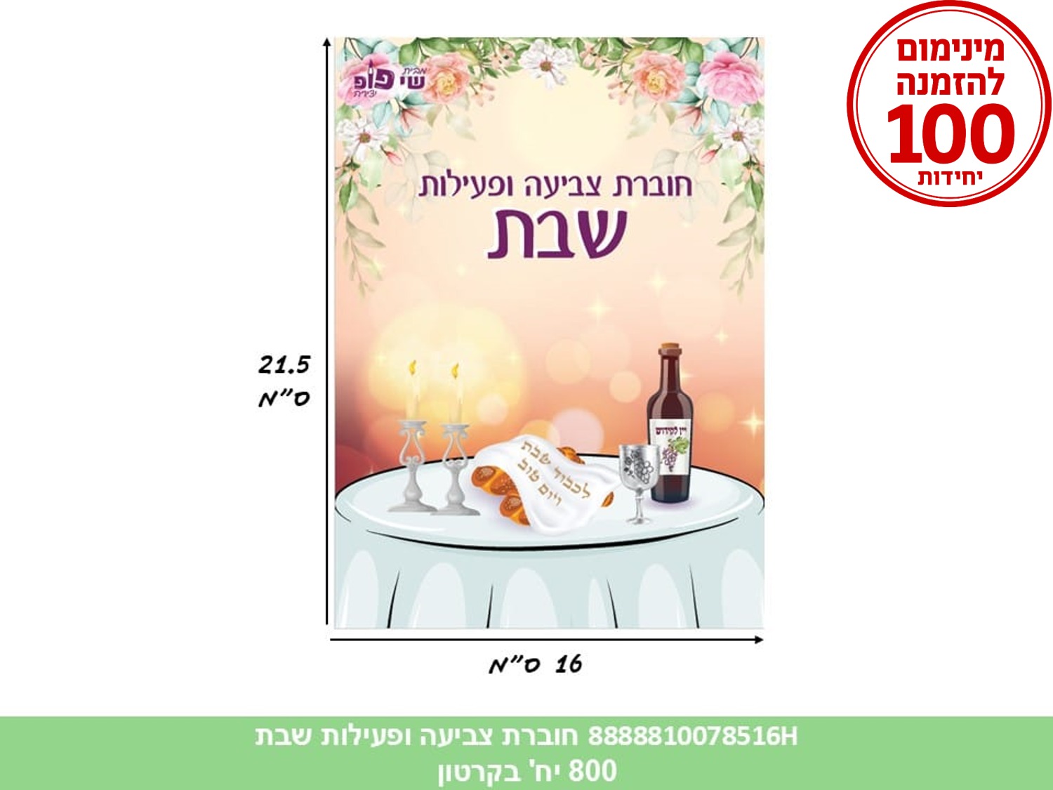 חוברת צביעה ופעילות - שבת (800/100) (ART)