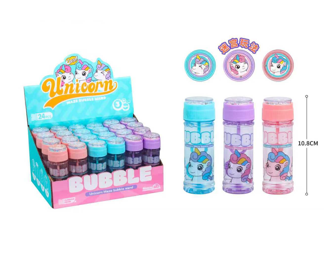 115.בועות סבון גולה חד קרן במגש (קרטון סגור בלבד!!) (288) (SUM)