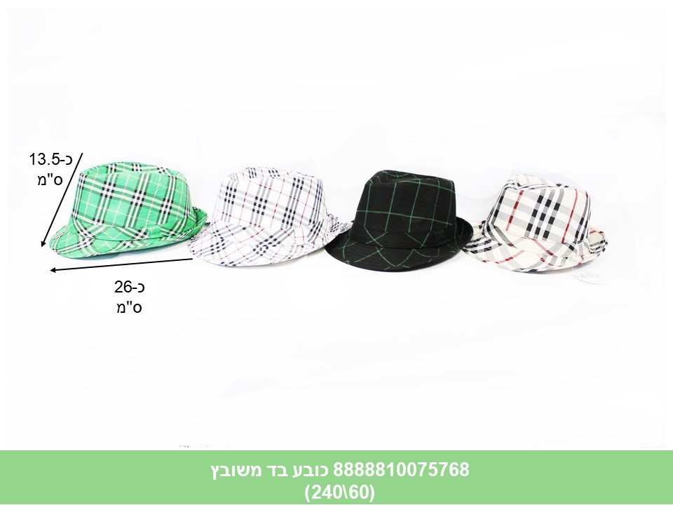 כובע בד אופנתי איכותי משובץ (240/60)