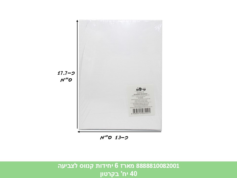 מארז 6 יחידות קנווס (3 מ"מ עובי) לצביעה (40)