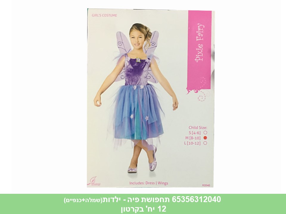 תחפושת פיה - ילדות (1009) (קרטון סגור בלבד!!) (12)