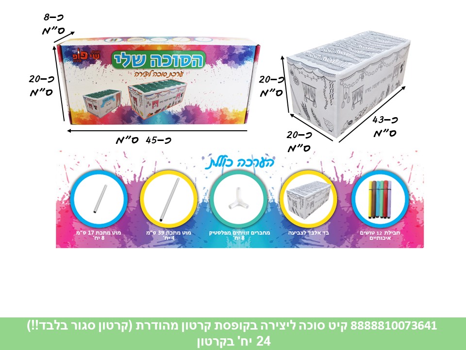 קיט סוכה ליצירה (SHAY POP ART) בקופסת קרטון מהודרת (קרטון סגור בלבד!!) (24)