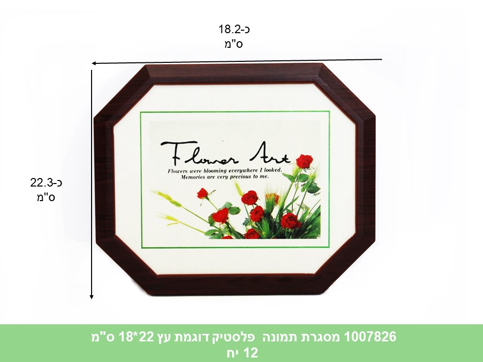 מסגרת תמונה פלסטיק איכותית גדולה דגם עץ 22*18 ס"מ (ללא ברקוד) (12)