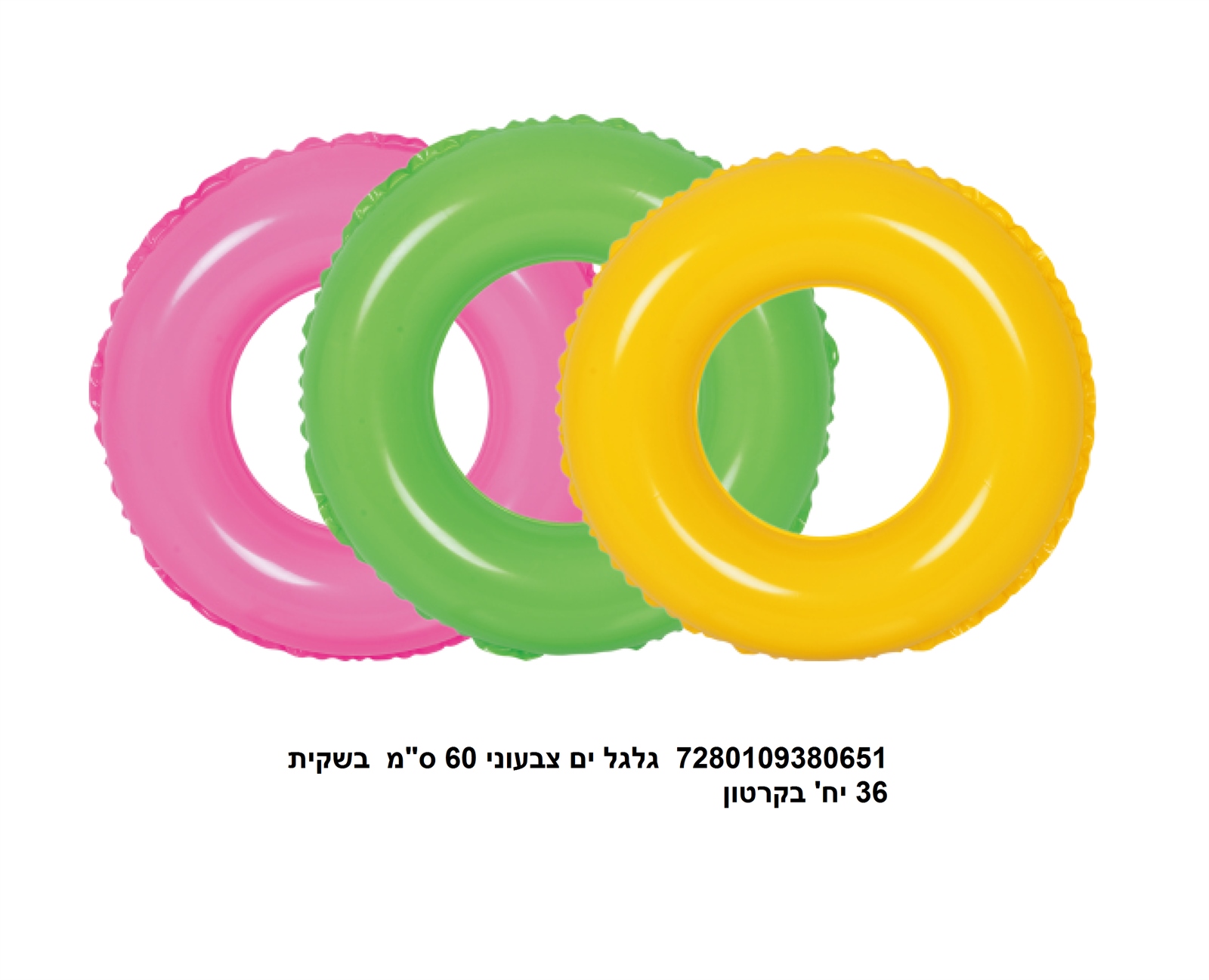 גלגל ים צבעוני 60 ס"מ בשקית