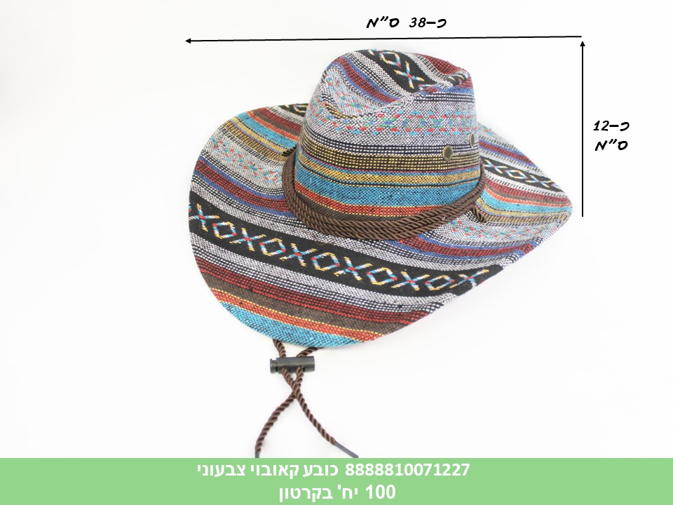 כובע קאובוי צבעוני (100)