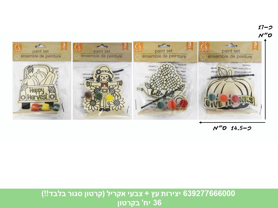 יצירות עץ + צבעי אקריל (קרטון סגור בלבד!!) (36)