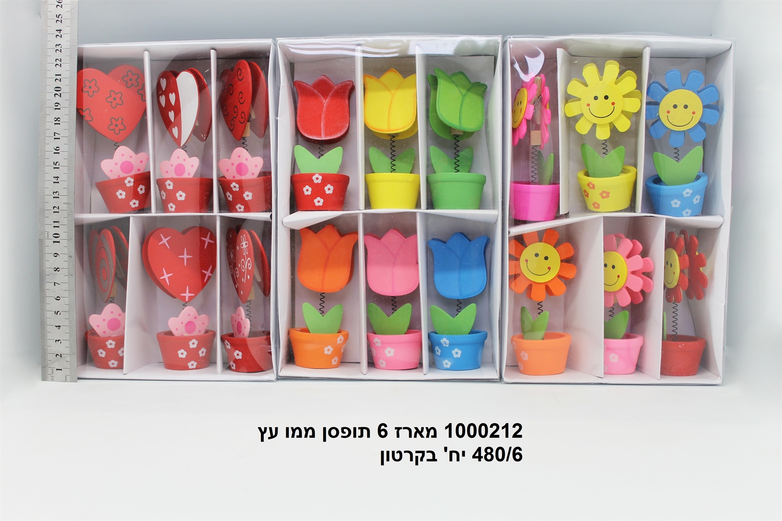 מארז 6 תופסן ממו עץ