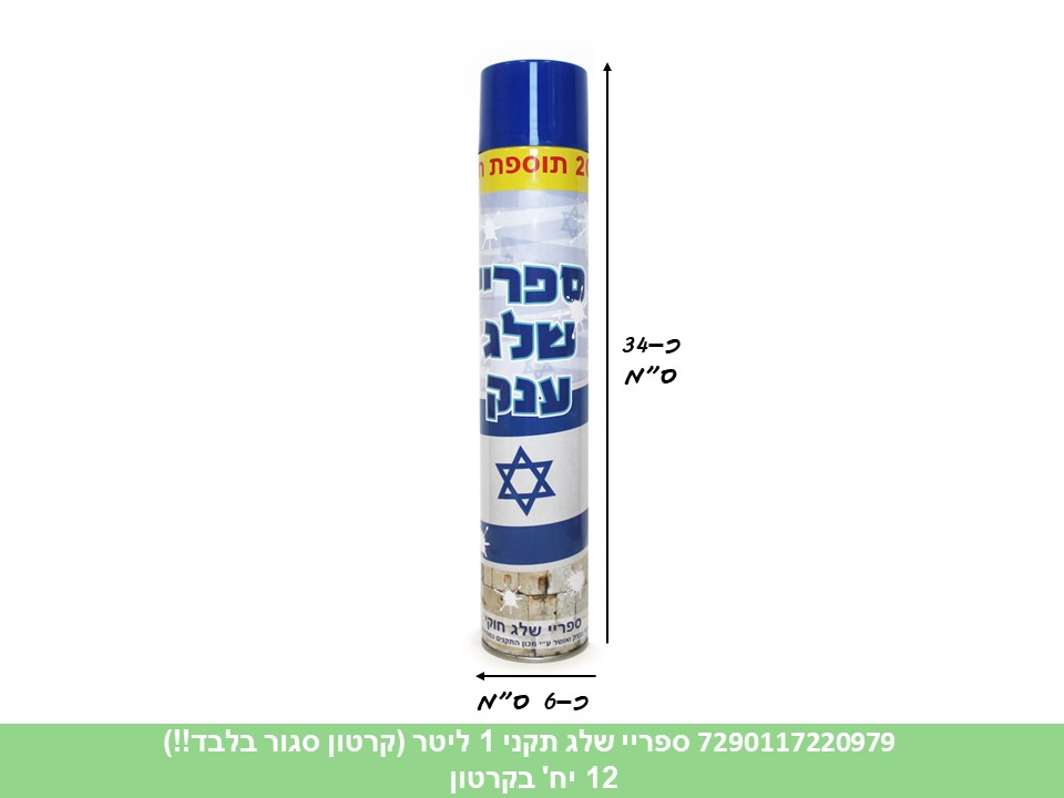 406.ספריי שלג תקני 1 ליטר (קרטון סגור בלבד!!) (12) (80 קרטונים במשטח) (PARTY)