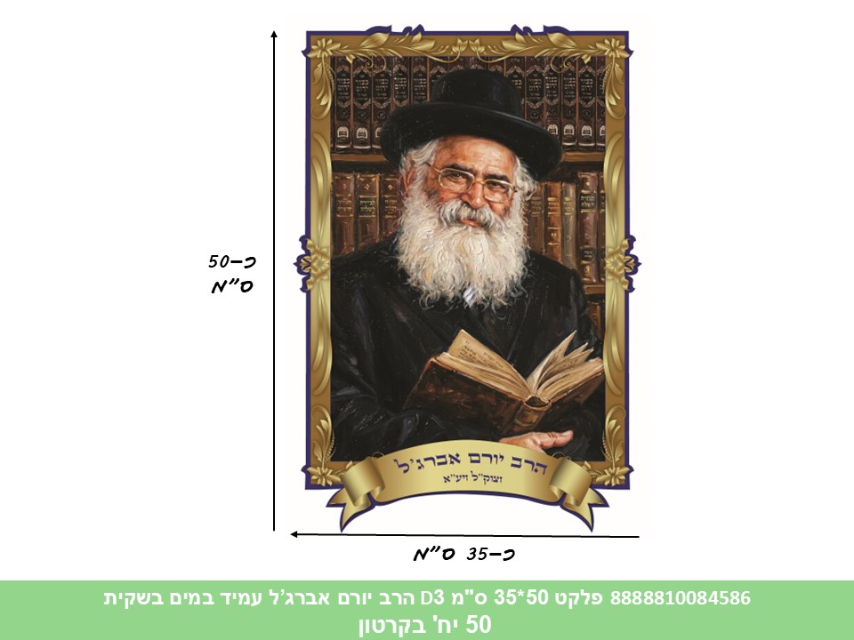 201.פלקט 50*35 ס"מ 3D הרב יורם אברג’ל עמיד במים בשקית (50)