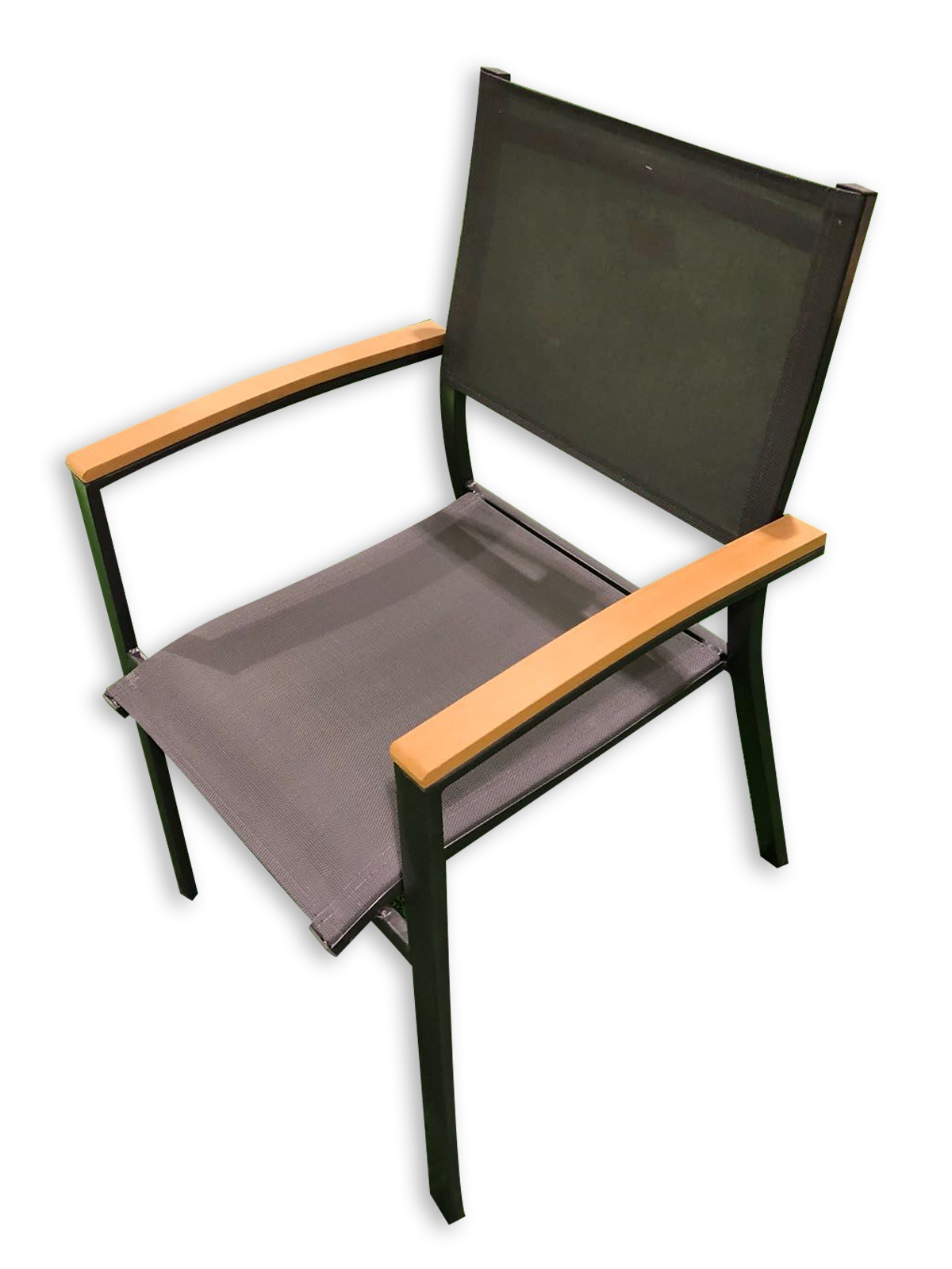 כיסא אלומיניום ידיות עץ