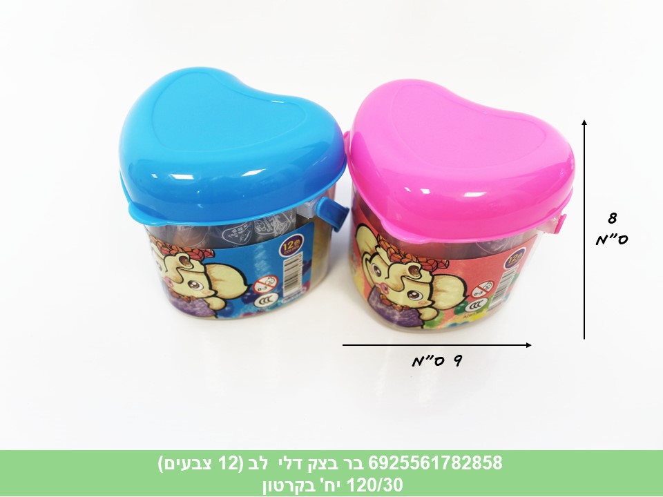 בר בצק דלי לב (12 צבעים)